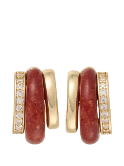 Roxanne Assoulin The Stone Huggie Earrings In Gold