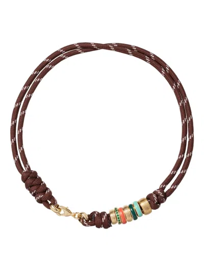 Roxanne Assoulin The Super Size Happy Cord Necklace In Brown