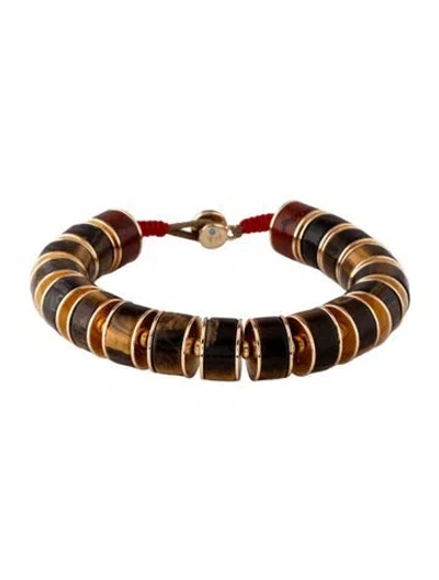Pre-owned Roxanne Assoulin Thread Stone Slide Beaded Bracelet, 6.5" In Multicolor