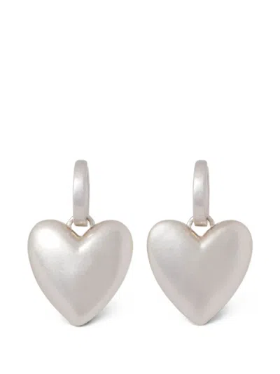 Roxanne Assoulin Token Heart Drop-design Earrings In Silver