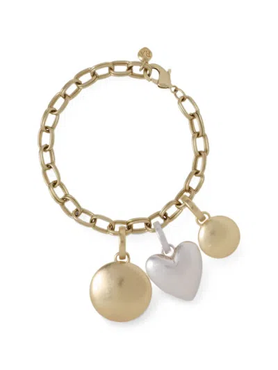 Roxanne Assoulin Token Multi-charm Pendant Bracelet In Gold