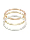 Roxanne Assoulin Tubular Hinged Bracelet (pack Of Three) In Metallic