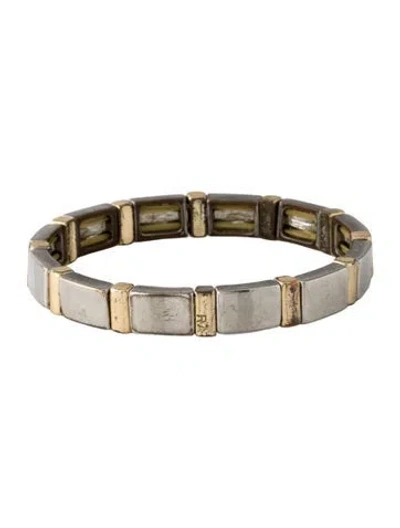 Pre-owned Roxanne Assoulin Two-tone Stretch Bangle, 7" In Multi