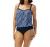 Roxanne D-cup Chlorine Resistant Two-piece Blouson Tankini Set In Diamond Geo In Multi