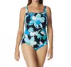 Roxanne Dd-cup Square Neck One Piece Swimsuit In Rox Garden City In Blue