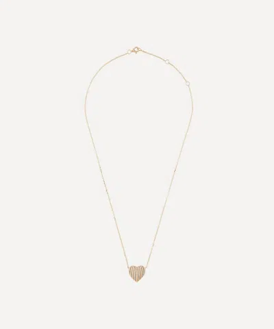 Roxanne First 14ct Gold Diamond Basket Heart Pendant Necklace