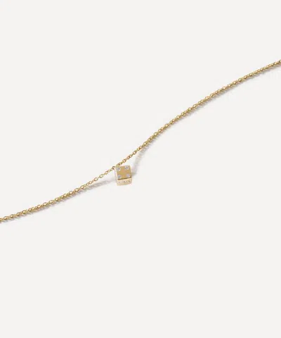 Roxanne First 14ct Gold Diamond Dice Pendant Necklace