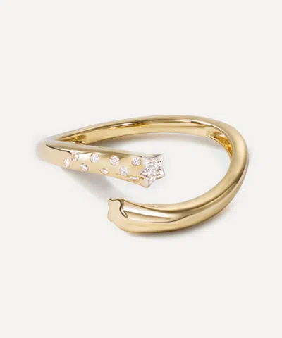 Roxanne First 14ct Gold Diamond Polka Dot Shooting Star Ring
