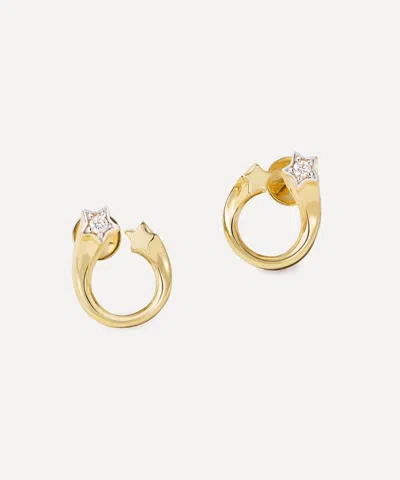 Roxanne First 14ct Gold Diamond Shooting Star Stud Earrings
