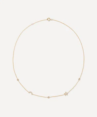 Roxanne First 14ct Gold Diamond Star And Moon Necklace