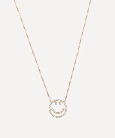 Roxanne First 14ct Gold Have A Nice Day Diamond Pendant Necklace