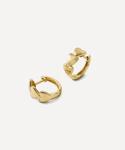 Roxanne First 14ct Gold Heart Of Gold Hoop Earrings