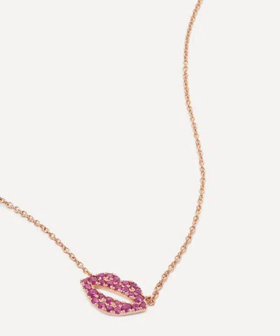 Roxanne First 14ct Rose Scarlett Kiss Pink Sapphire Pendant Necklace