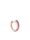 Roxanne First 14kt Yellow Gold Row Pink-sapphires And Diamonds Single Earring In Pink
