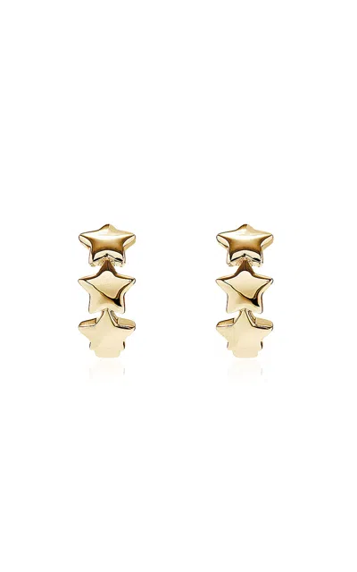 Roxanne First 14k Yellow Gold Gold Starry Night Hoop Earrings
