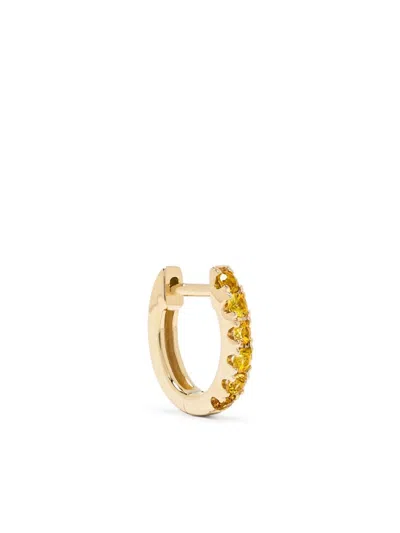 Roxanne First 14k Yellow Gold Huggie Sapphire Hoop Earring