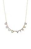 Roxanne First 14k Yellow Gold Rainbow Sapphire & Diamond 'good Vibes' Necklace In Neutral