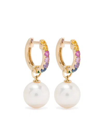 Roxanne First 14k Yellow Gold Sapphire And Pearl Earring