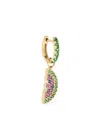 Roxanne First 14kt Yellow Gold Ruby And Emerald Huggie Earring In Gold