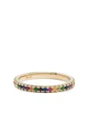 Roxanne First 14kt Yellow Gold Rainbow Sapphire Eternity Band Ring In Gold