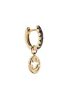 Roxanne First 14kt Yellow Gold Smiley Sapphire Hoop Earring In Gold
