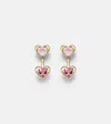 Roxanne First 14kt Gold Earrings With Tourmaline And Rose Quartz