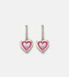 Roxanne First 14kt Gold Hoop Earrings With Diamonds And Sapphires In Gold