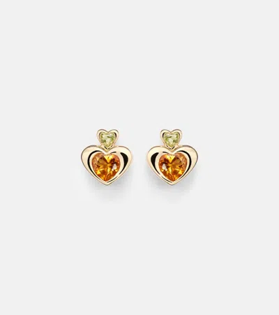 Roxanne First 14kt Gold Single Earring With Citrine And Peridot