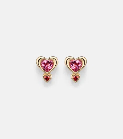Roxanne First 14kt Gold Single Earring With Tourmaline And Garnet