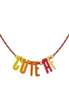 Roxanne First 9k Yellow Gold Cute Af' Cord Necklace In Multi