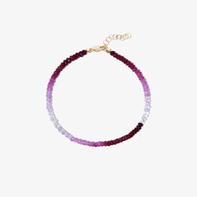 Roxanne First 9k Yellow Gold Rocky Ruby Bracelet In Purple