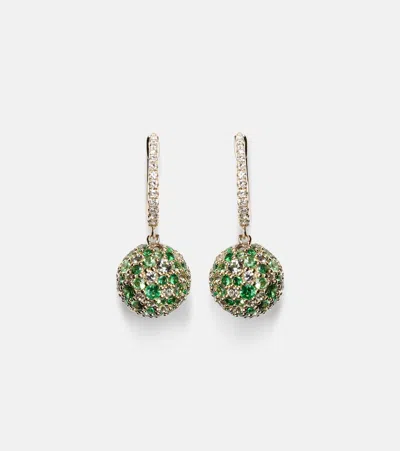 Roxanne First Bauble 18kt Gold Drop Earrings With Diamonds And Garnets
