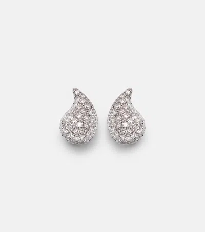 Roxanne First Happy Tears 14kt White Gold Stud Earrings With Diamonds In Silver