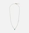 Roxanne First Heart 18kt Gold Necklace With Diamonds And Emerald In Gold