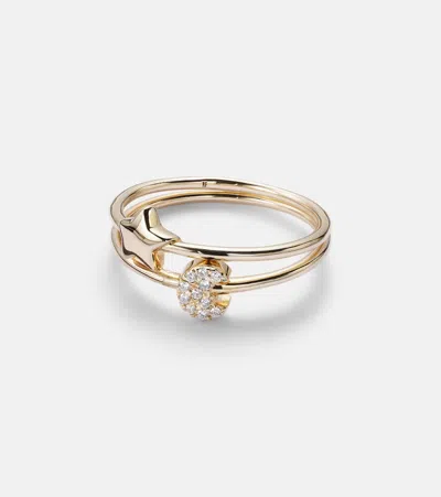 Roxanne First Mini Moon And Star Set Of 14kt Gold Rings With Diamonds