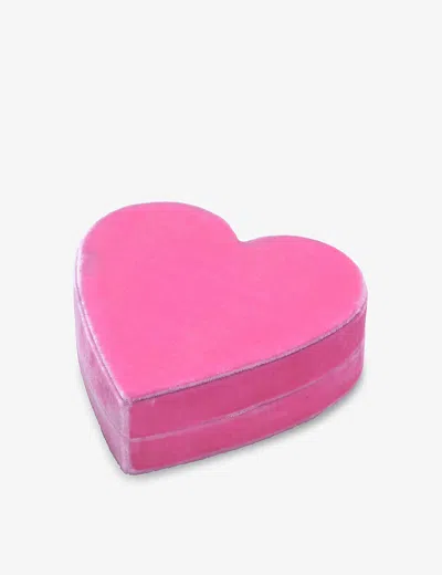Roxanne First Pink Heart-shape Velvet Jewellery Box