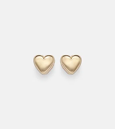 Roxanne First Puffy Heart 14kt Gold Earrings In Pink