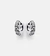 Roxanne First Super Duper 14kt White Gold Hoop Earrings With Diamonds In Silver