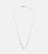Roxanne First Triple Drilled 14kt White Gold Necklace With Sapphires And Diamonds In Gold