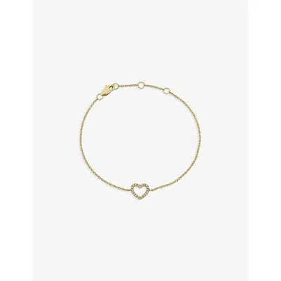 Roxanne First Womens  Heart 14ct Yellow-gold And 0.80ct Diamond Bracelet