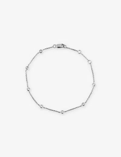 Roxanne First Womens White Gold Diamond A Day 14ct White-gold And 0.13ct Diamond Bracelet In Metallic