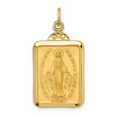Pre-owned Roxx Fine Jewelry Miraculous Medal In 14k Yellow Gold 23 X 15mm Virgin Mary