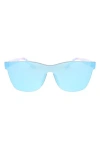 Roxy 146mm Rimless Shield Sunglasses In Ice Blue Mirror