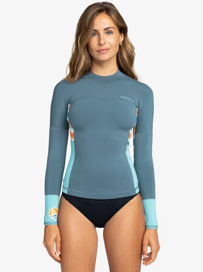 Roxy 1mm Swell Series Longsleeve Wetsuit Top In Blue