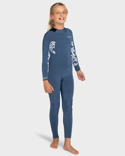 Roxy 3/2mm Swell Girls' Back Zip Fullsuit In Blue