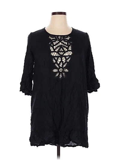 Pre-owned Roxy 3/4 Sleeve Blouse In Black