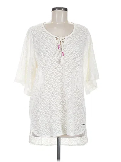 Pre-owned Roxy 3/4 Sleeve Blouse In Ivory
