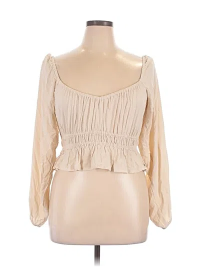 Pre-owned Roxy 3/4 Sleeve Blouse In White