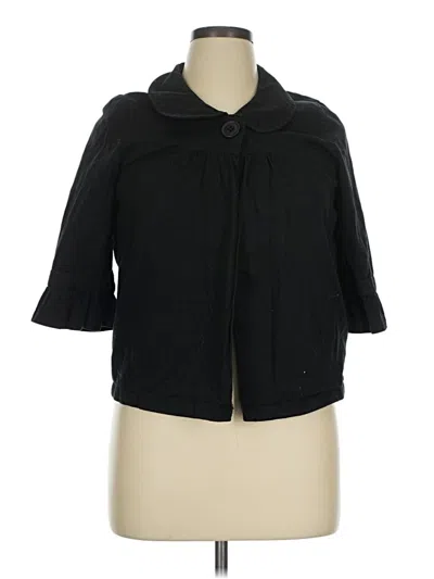 Pre-owned Roxy 3/4 Sleeve Button Down Shirt In Black