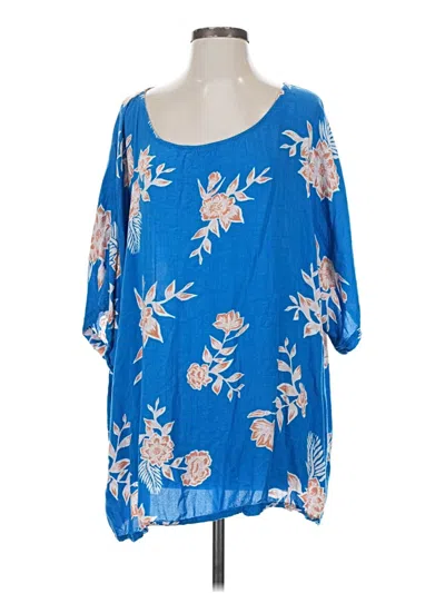 Pre-owned Roxy 3/4 Sleeve T-shirt In Blue